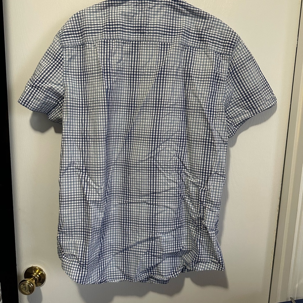 Calvin Klein Jeans Blue and White Checkered Shirt - Picture 2 of 6